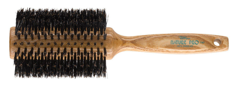Nature Pro Circular Oak Wood Brush With Boar Bristles, Medium, Ten Rows-Hairsense