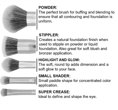 Glam Makeup Brush Set & Case-Hairsense