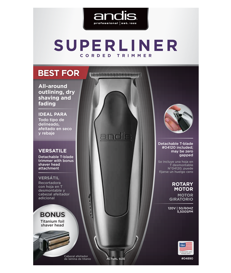 SuperLiner T-Blade trimmer with bonus shaver head-Hairsense