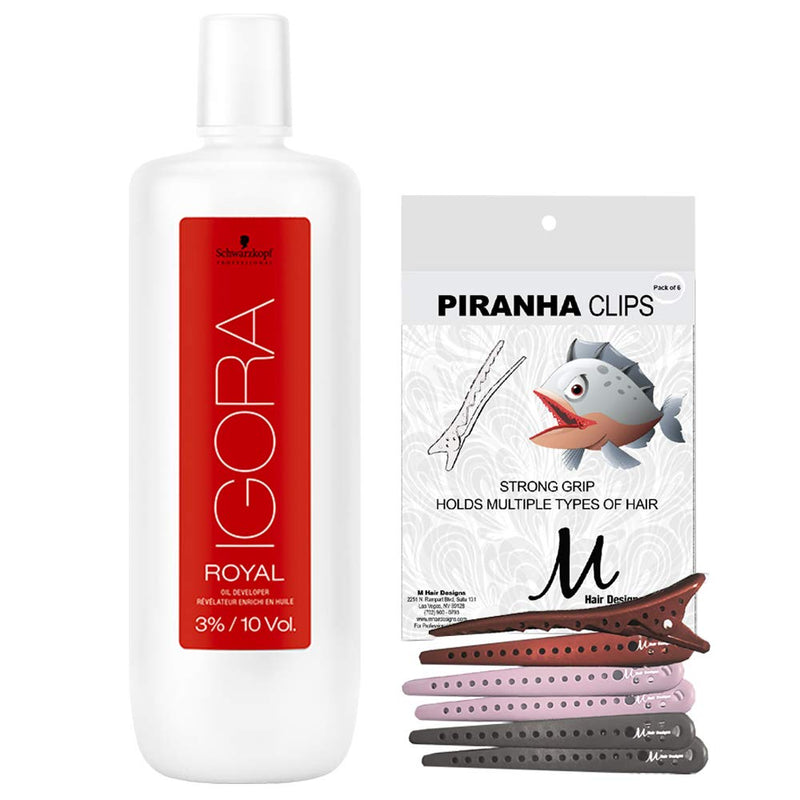 Igora Royal 3% 10 Volume Developer Liter Piranha Hair Clips