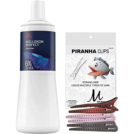 Wella Welloxon Perfect 6% 20 Volume Creme Developer 1 Liter , Designs Piranha Hair Clips