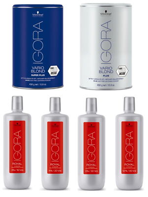 Schwarzkopf IGORA Vario Blond Bleach Powder, 2 Piece IGORA Developer 3% 6% 9% 12% Liter